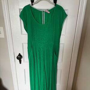Anthropologie Kelly Green Jumpsuit wide legs and pockets